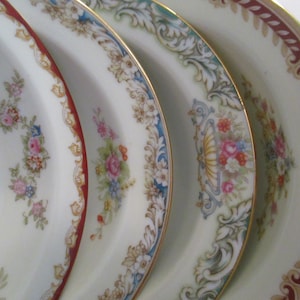 Vintage Mismatched China Dessert Bowls, Fruit Bowls, Berry Bowls, Sauce Bowls, Baby Shower, Thanksgiving, Shabby, China Bowls - Set of 4