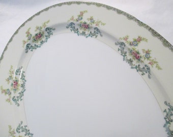 Vintage Meito China Oval Serving Platter 16",Easter, Thanksgiving, Christmas, Farmhouse, Rustic, Shabby