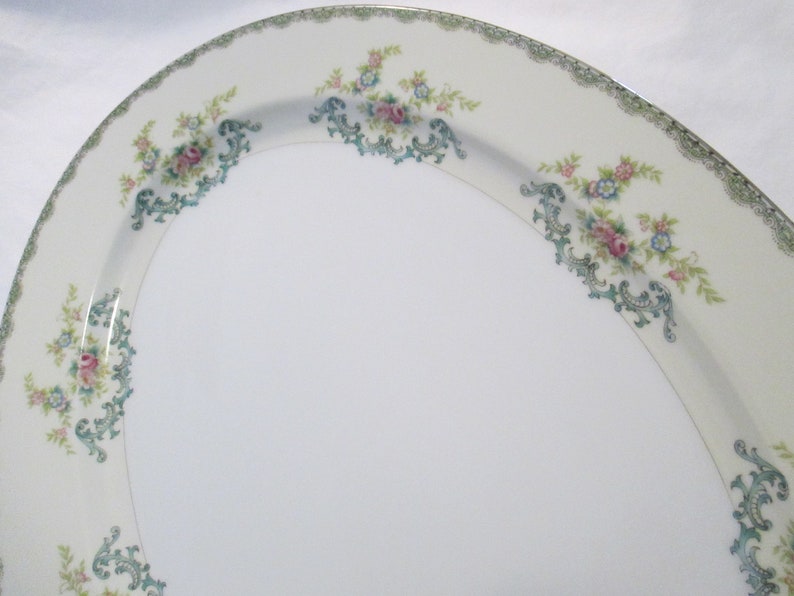 Vintage Meito China Oval Serving Platter 16,Easter, Thanksgiving, Christmas, Farmhouse, Rustic, Shabby image 1