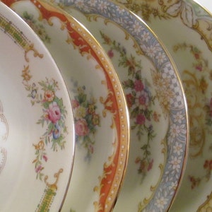 Vintage Mismatched China Dessert Bowls, Fruit Bowls, Berry Bowls, Farmhouse, Cottage Chic, Shabby, Easter, Mother&#39;s Day, Gift - Set of 4