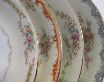 Vintage Mismatched China Bowls - Floral Cottage Chic Set of 4