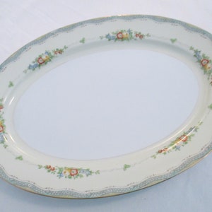 Vintage Meito China Oval Serving Platter, 13 3/4 inch, Farmhouse, Shabby, Cottage Chic, Bridal Shower, Easter, Thanksgiving, Christmas