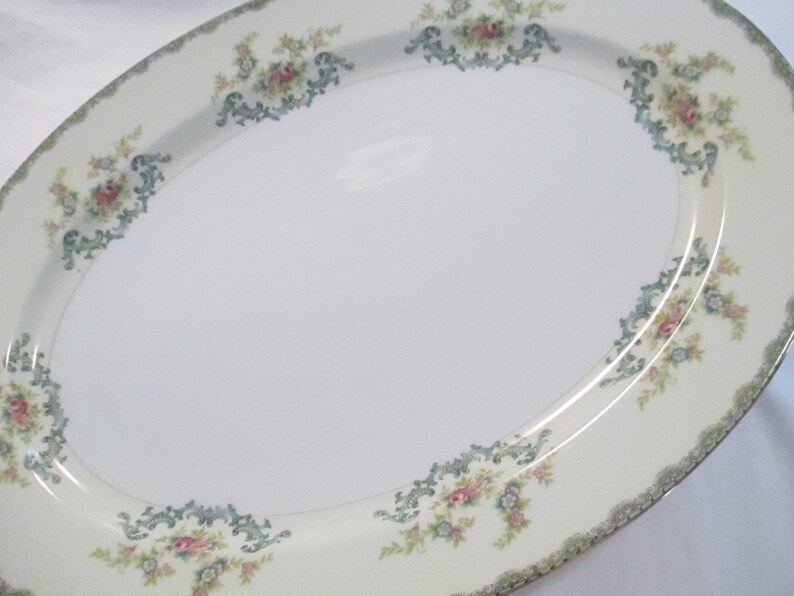 Vintage Meito China Oval Serving Platter 16,Easter, Thanksgiving, Christmas, Farmhouse, Rustic, Shabby image 4