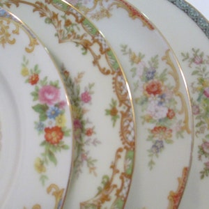 Vintage Mismatched China Small Dessert Plates, Bread Plates for Farmhouse, Shabby, Gift, Tea Party, Bridal Luncheon, Hostess Gift -Set of 4