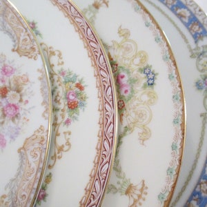 Vintage Mismatched China Dinner Plates for Farmhouse, Shabby, Rustic, Wedding, Bridal Luncheon, Birthday, Family Dinner, Gift-Set of 4