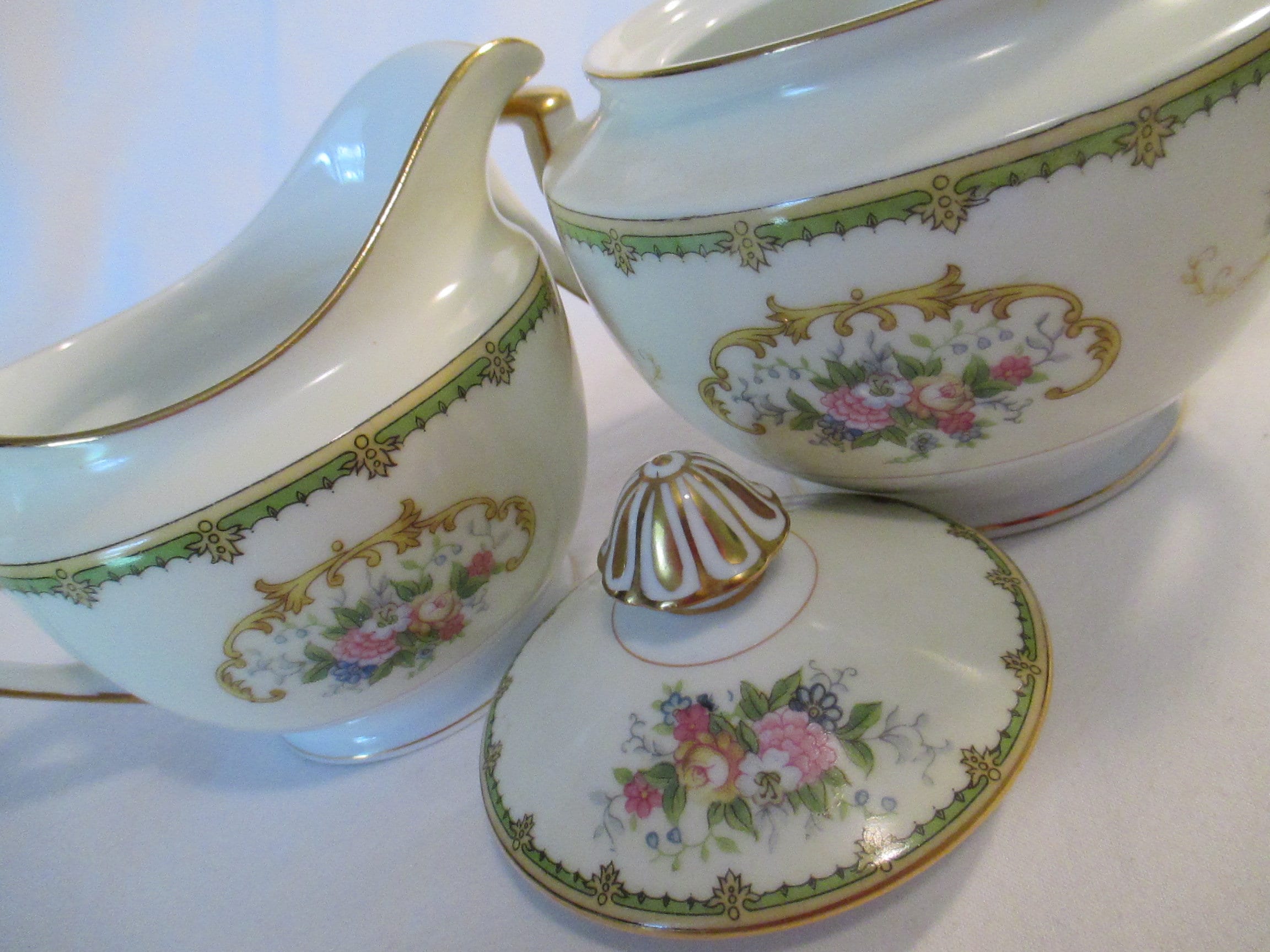 Vintage Noritake China Diana Sugar and Creamer Set Tea Party Etsy