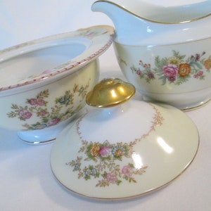 Vintage Mismatched China Sugar & Creamer Set for Farmhouse, Shabby, Rustic, Tea Party, Wedding, Bridal Shower, Baby Shower image 5