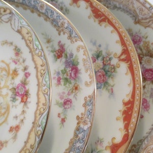 China Saucers Mismatched China, Tea Party, Wedding, Bridal Shower, Bridal Luncheon, Cottage Chic - Set of 4