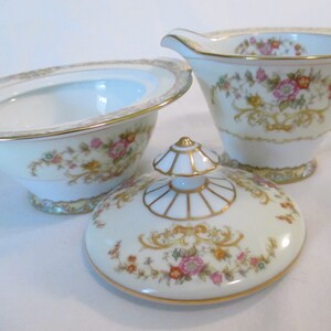 Vintage Noritake China Sugar Bowl and Creamer ,Tea Party, Bridal Shower, Shabby, Farmhouse, Wedding, Thanksgiving, Christmas