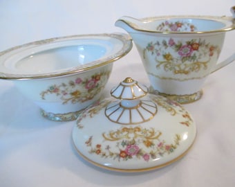 Vintage Noritake China Sugar Bowl and Creamer ,Tea Party, Bridal Shower, Shabby, Farmhouse, Wedding, Thanksgiving, Christmas