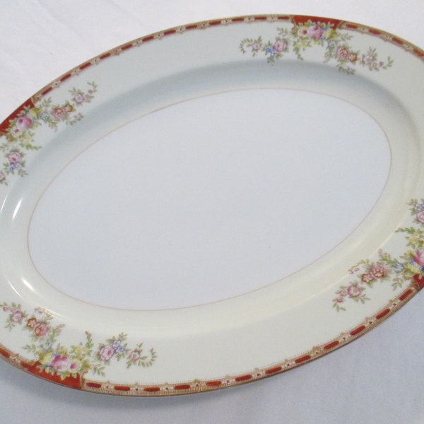 Vintage Grace China Ogden Oval Serving Platter with Imperfections, 12 inch