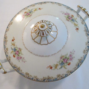 Vintage Rose China Round Covered Vegetable Bowl, Serving Bowl, Thanksgiving, Christmas, Wedding, Shabby, Farmhouse