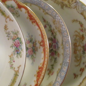 Vintage Mismatched China Dessert Bowls,Fruit Bowls, Berry Bowl, Sauce Bowl, Wedding, Tea Party, Farmhouse, Shabby -  Set of 4