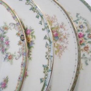 Vintage Mismatched China Dinner Plates - Set of 4