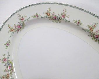 Vintage Meito China Oval Serving Platter, 16 inch, Farmhouse, Cottage Chic, Tea Party, Bridal Shower, Luncheon, Thanksgiving, Christmas