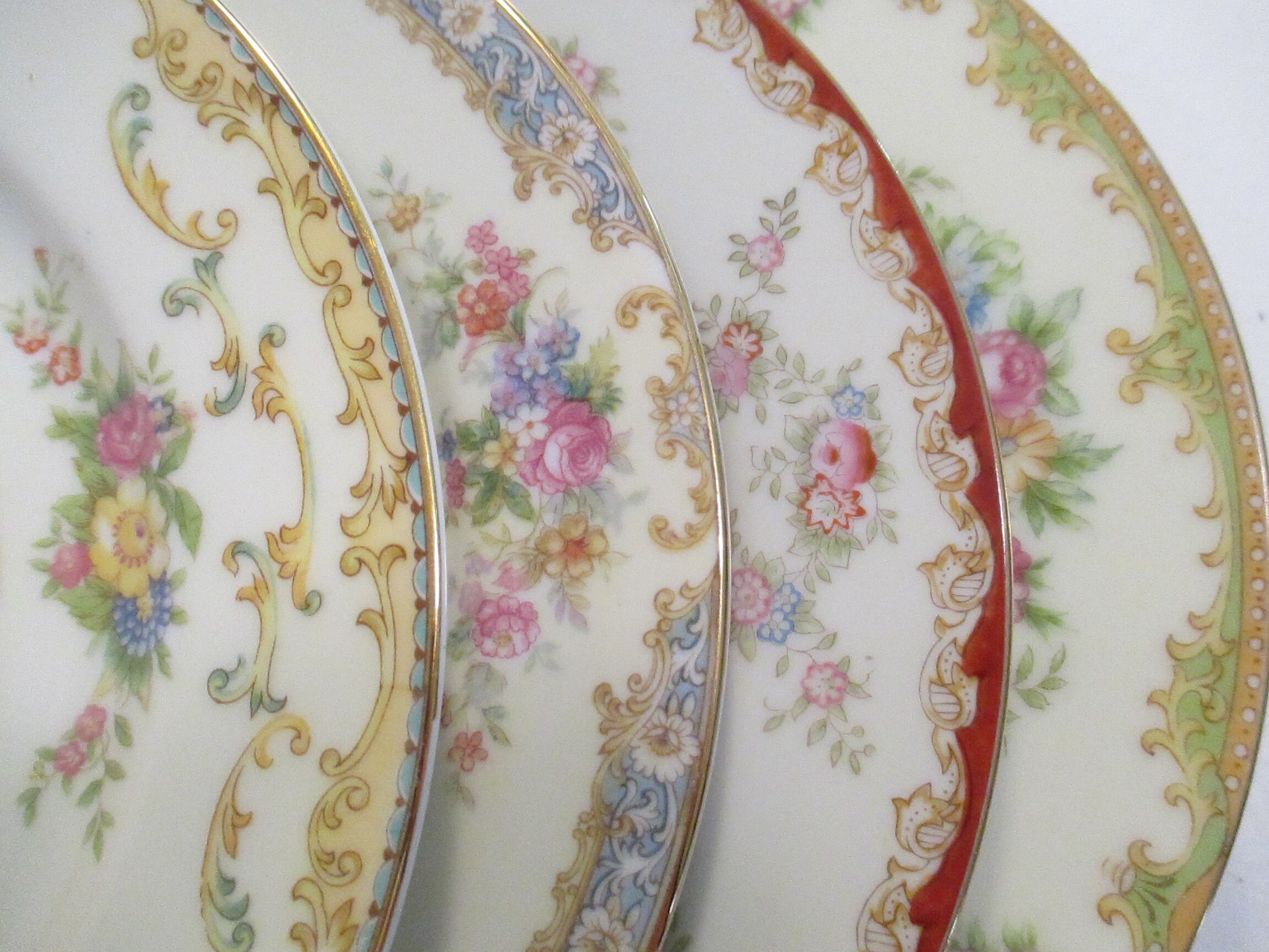 Vintage Shabby Mismatched China Salad Plates, Wedding, Birthday, Baby…