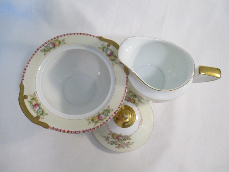 Vintage Mismatched China Sugar & Creamer Set for Farmhouse, Shabby, Rustic, Tea Party, Wedding, Bridal Shower, Baby Shower image 2