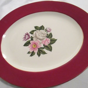 Vintage Homer Laughlin Cavalier Margaret Rose Oval Serving Platter