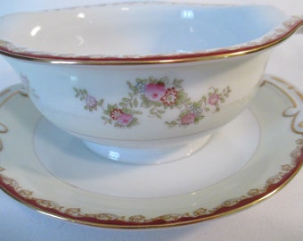 Vintage Orion China Gravy Boat, Christmas, Thanksgiving, Wedding China, Wedding Gift, Farmhouse, Shabby