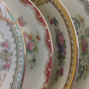 Vintage Mismatched China Dessert Bowls, Fruit Bowls, Berry Bowls, Sauce Bowls, Thanksgiving, Christmas, Shabby, China Bowls - Set of 4