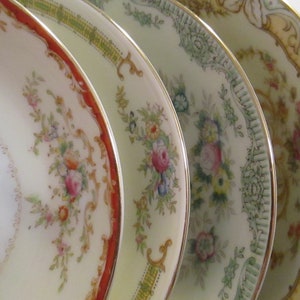 Vintage Mismatched China Dessert Bowls, Fruit Bowls, Berry Bowls, Sauce Bowls for Easter, Mother&#39;s Day, Tea Party, Family Dinner-Set of 4