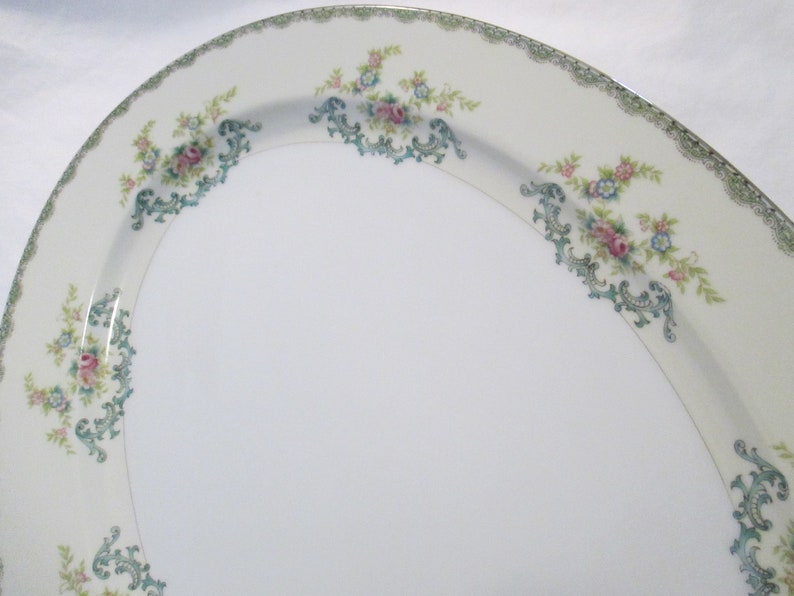 Vintage Meito China Oval Serving Platter 16,Easter, Thanksgiving, Christmas, Farmhouse, Rustic, Shabby image 6