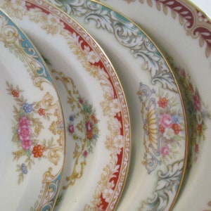 Vintage Mismatched China Dessert Bowls, Fruit Bowls, Berry Bowls, Sauce Bowls, Thanksgiving, Christmas, Shabby, China Bowls Set of 4 image 5