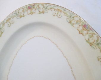 Vintage Noritake China Oval Serving Platter 16", Farmhouse, Rustic, Shabby, Wedding, Thanksgiving, Christmas, Turkey Platter