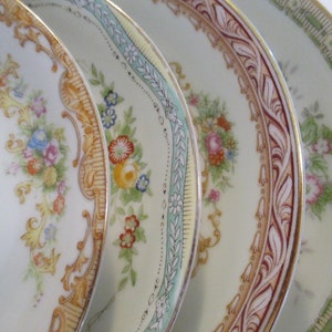 Vintage Mismatched China Saucers, Easter, Mother&#39;s Day, Wedding, Tea Party Bridal Luncheons, Bridesmaid Gift - Set of 4