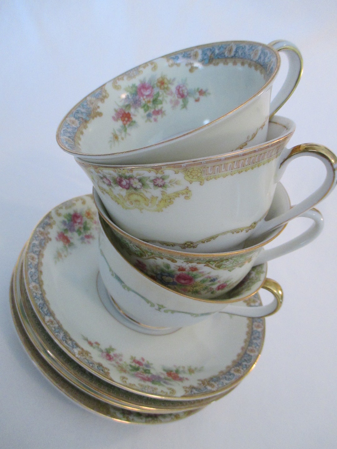 Vintage Mismatched China Cups & Saucers for Tea Party, Wedding, Ladies