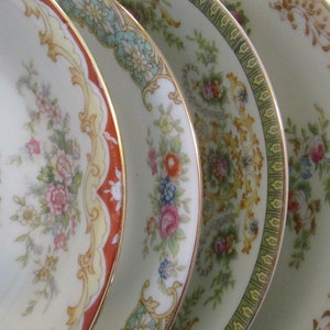 Vintage Mismatched China Dessert Bowls, Fruit Bowls for Tea Party, Bridal Luncheons, Showers, Hostess Gift, Bridesmaid Gift - Set of 4