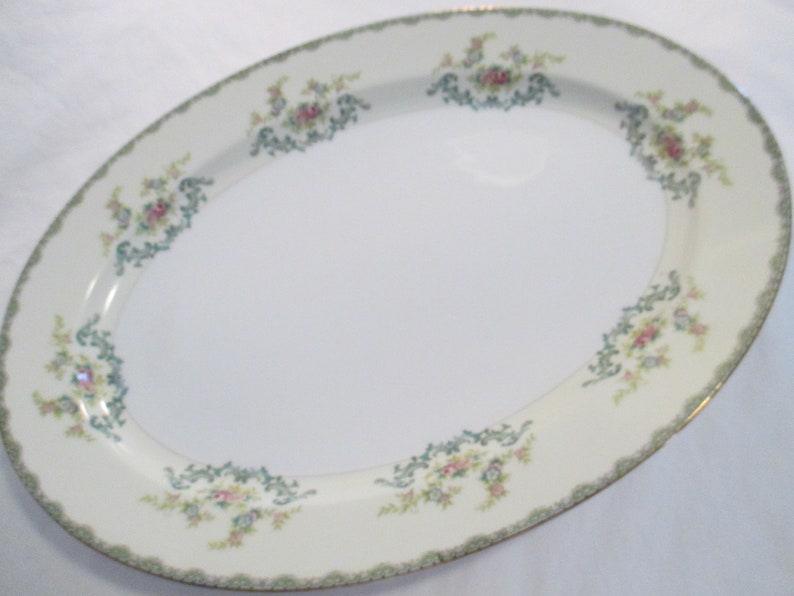 Vintage Meito China Oval Serving Platter 16,Easter, Thanksgiving, Christmas, Farmhouse, Rustic, Shabby image 2