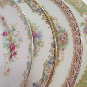 Vintage Mismatched China Salad Plates for Mother&#39;s Day, Garden Party, Family Dinner, Farmhouse, Wedding, Tea Party, Bridal Gift - Set of 4