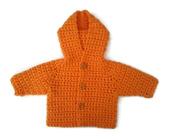 orange baby cardigan