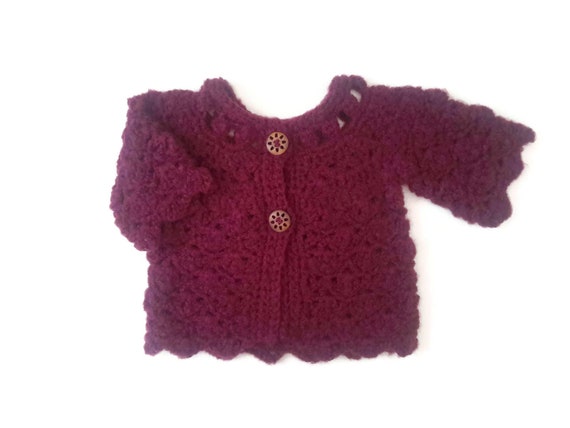 burgundy baby sweater