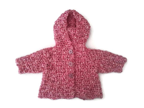Baby Girl Hooded Sweater Soft Wool Baby Girl Coat Jacket Pink