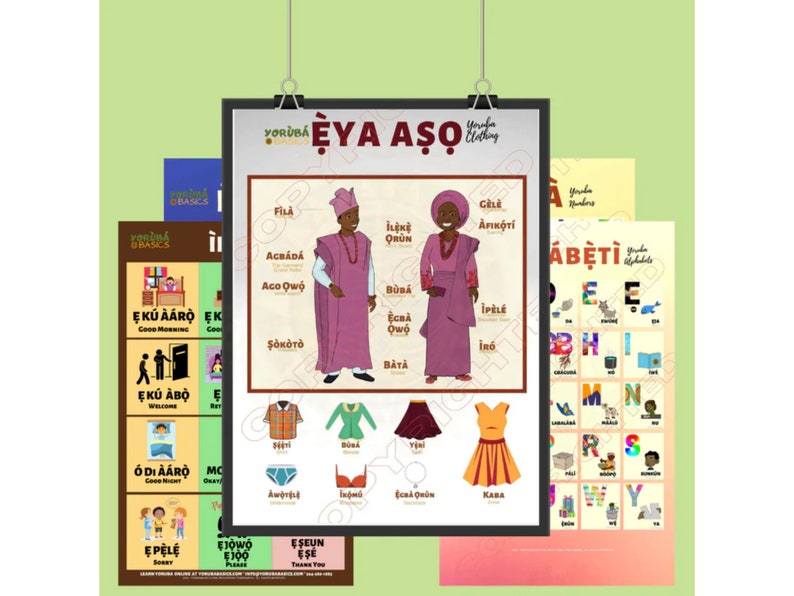 Yoruba Language Foundation Posters, Foundations Posters, Yoruba Basics