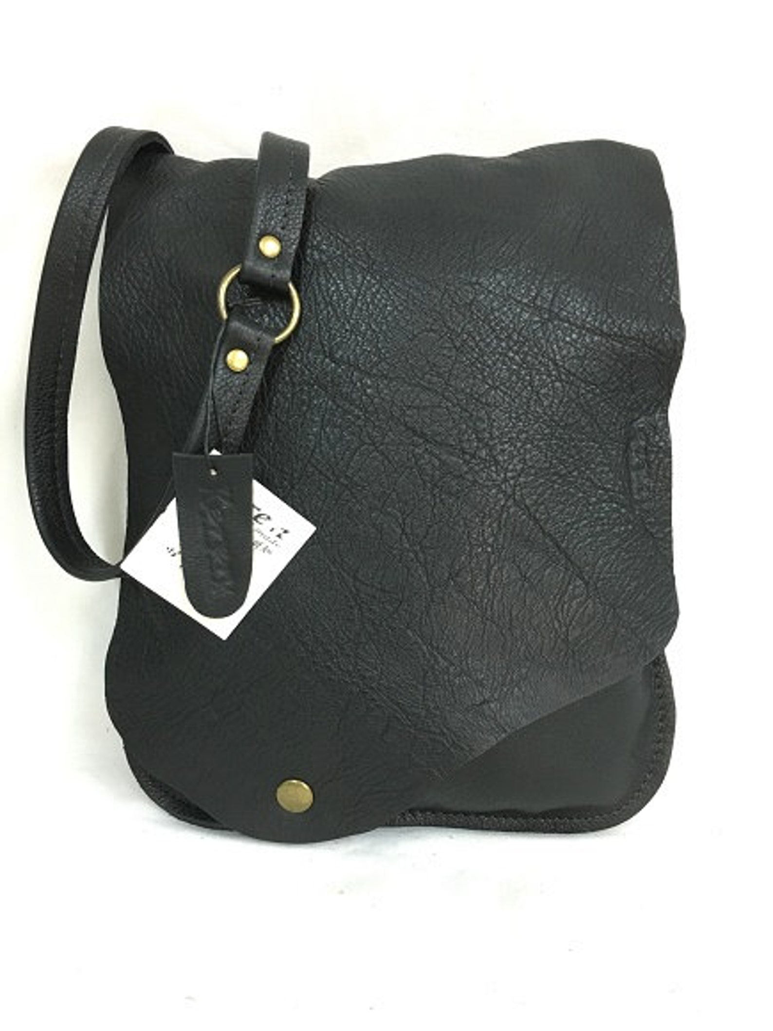 Classic Handcrafted Small Black Leather Bag. Evening/ Everyday Bag. Soft Leather Bag. Crossbody
