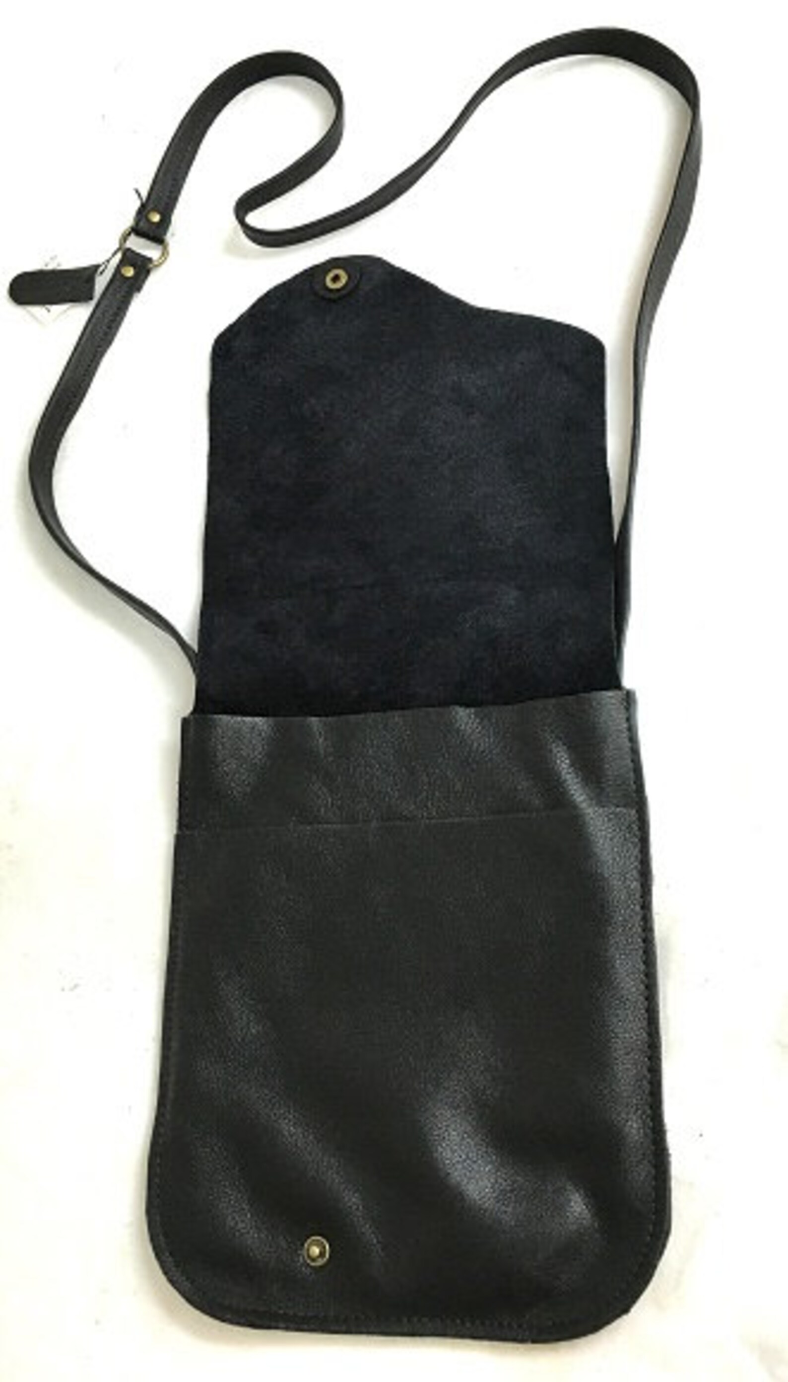 Classic Handcrafted Small Black Leather Bag. Evening/ Everyday Bag