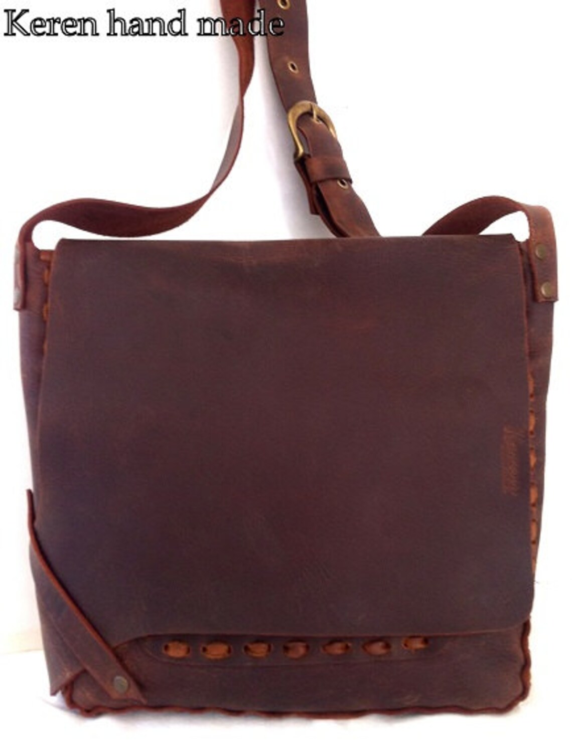 Classic Handcrafted Brown Leather Bag for Men Messenger - Etsy