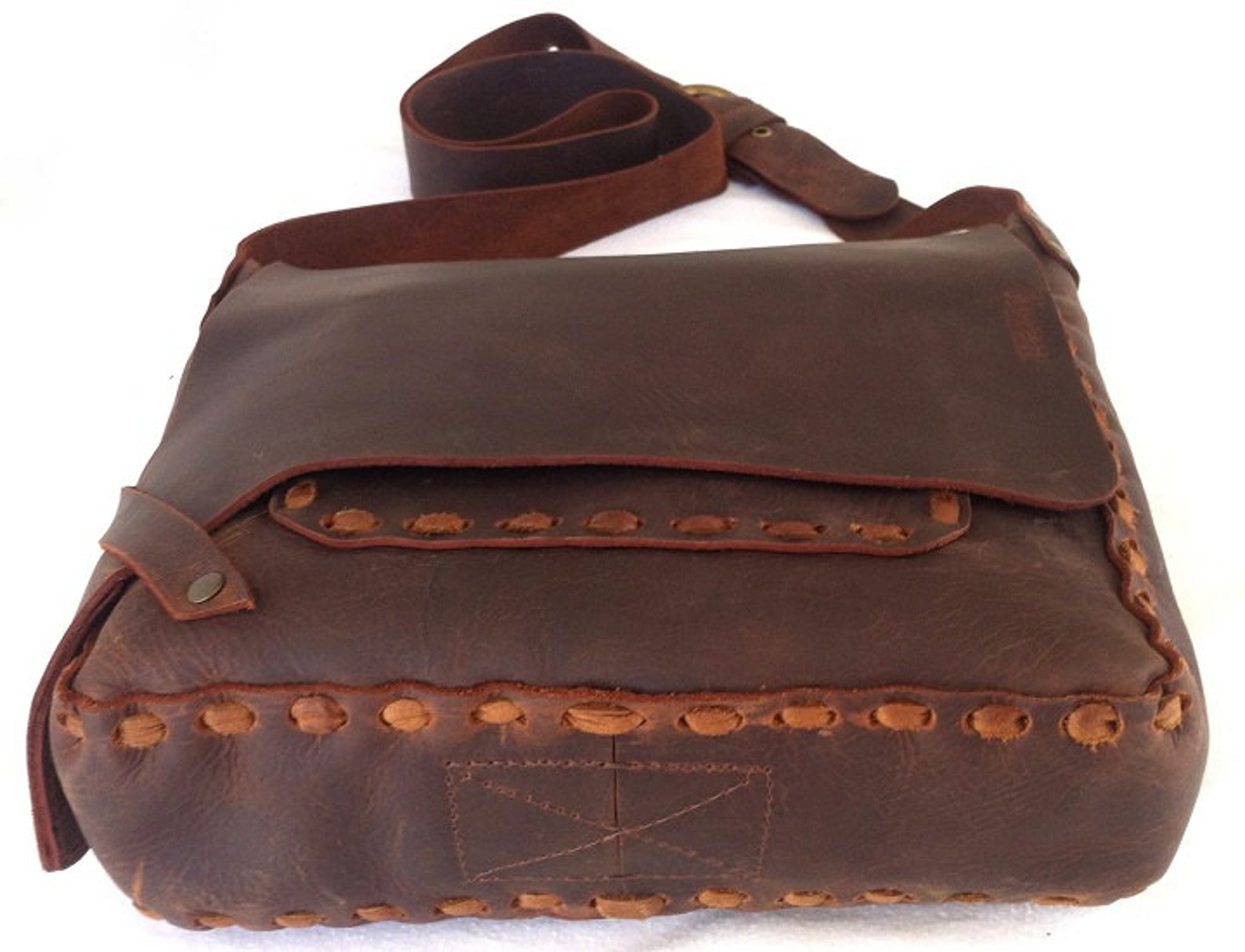 Classic Handcrafted Brown Leather Bag for Men Messenger Etsy