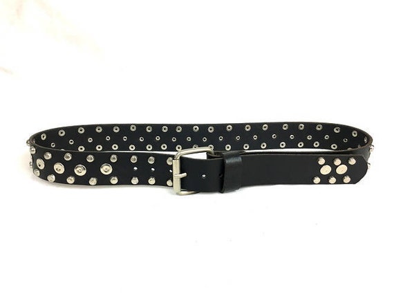 Black Leather Belt Punk Rock Belt 