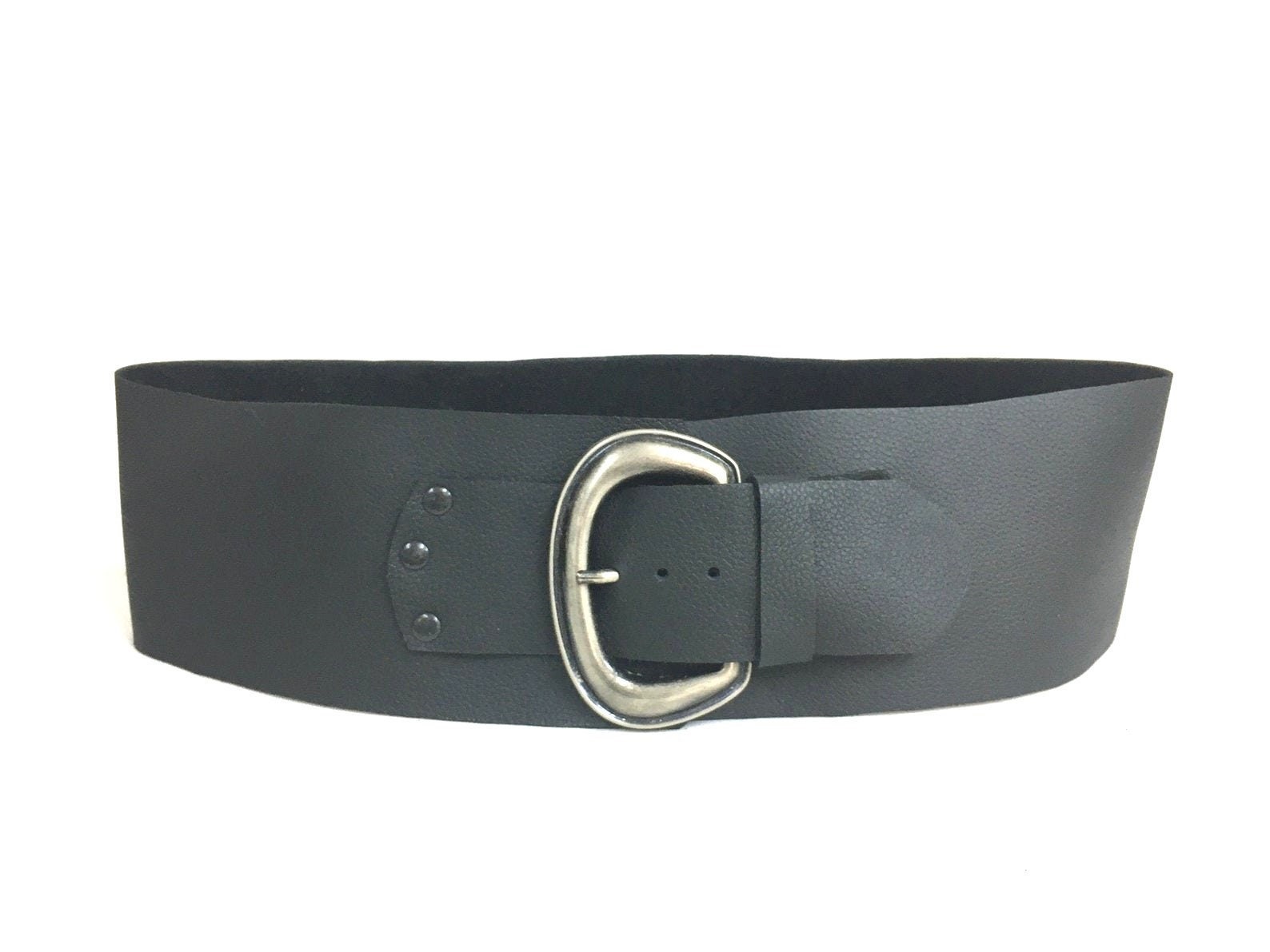 Unique Wide Black Leather Belt for 