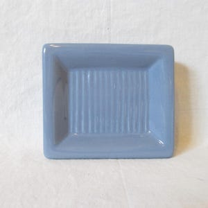 Soap Dish Ceramic Slate Blue Rectangular Shape Vintage Small Soap Dish