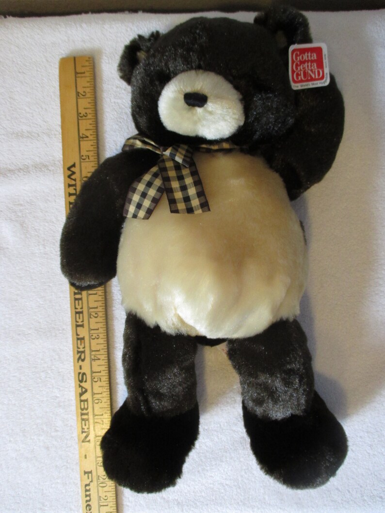 Gund Plush Bear Beautiful Soft Shiny Fur Not Jointed Vintage Etsy