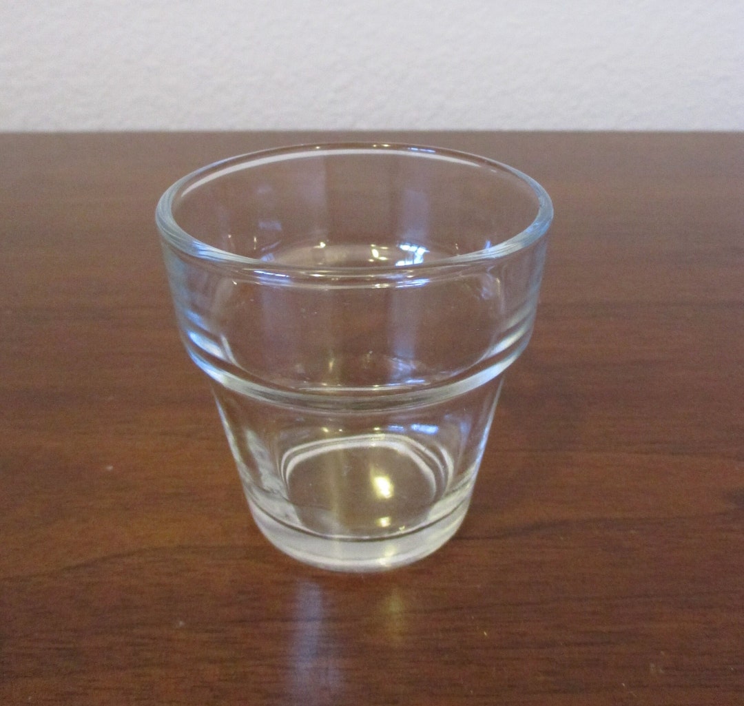 Small Clear Glass Flower Pot Vintage Votive Wedding Candle Etsy