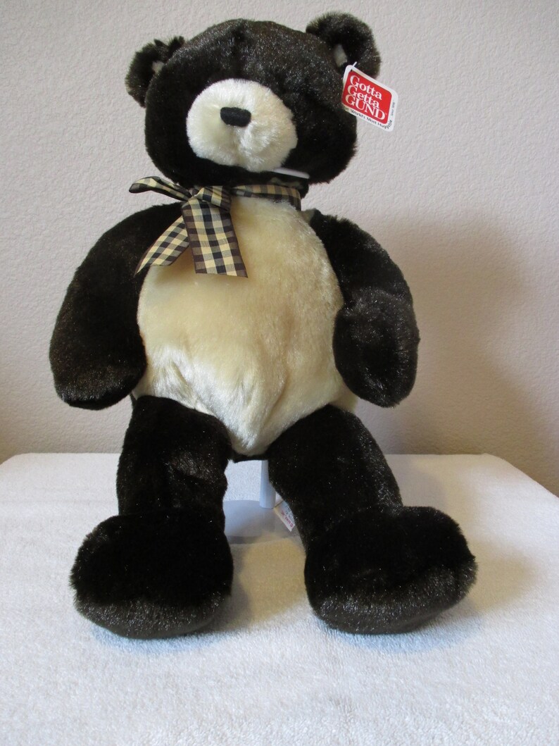 Gund Plush Bear Beautiful Soft Shiny Fur Not Jointed Vintage Etsy