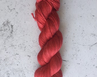 Sparkle DK, scarlet Hand Dyed Yarn, Knitting Yarn, Superwash Merino Wool, Sparkle DK Weight Yarn, 100g/231 yards