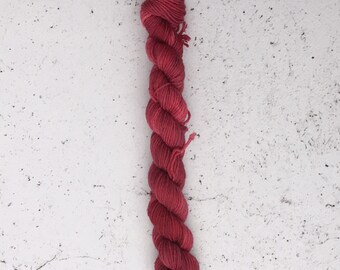 Strawberry, Mini Sock Yarn, Sock Yarn Mini Skein, 80 yards sock yarn, Mini Skein