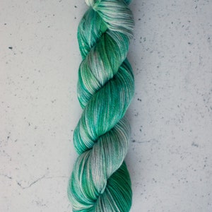 Smokin’ Grasshopper, Hand Dyed Yarn, Knitting Yarn, Superwash Merino Wool, 100g/231 yards